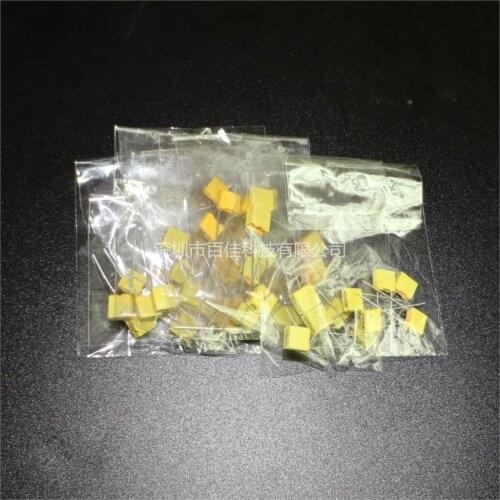 50pcs Correction Capacitor Component Package Yellow Square Capacitor Package 1nf - 0.47uf Film Capacitor Kit