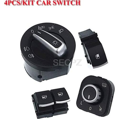 Free shipping window switch mirror switch headlight switch for volkswagen vw passat b6 eos golf gti mk 5 mk 6 4 pcs / kit