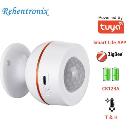 Tuya ZigBee Battery Built-in 5V 1A USB Power Temperature Humidity Wireless WiFi PIR Motion Sensor Detector