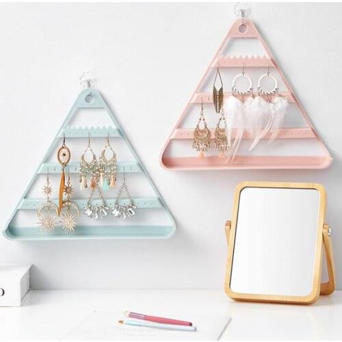 Household Multi-layer Triangle Earrings Storage Rack Shelf Hanging Stand Holder displaying your collection of necklaces bracelet