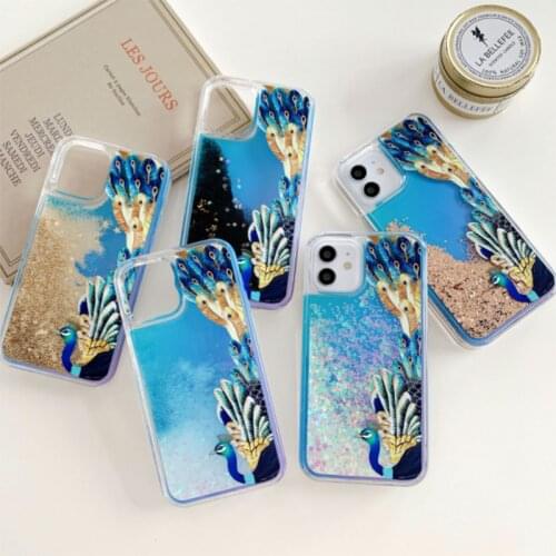 New Glitter Liquid Phoenix For Iphone 12Promax Shell Quicksand Phone Case Chinese Style All Inclusive XR 11 Antidrop Cover Mobil