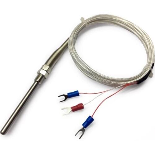 PT100 temperature sensor thermocouple probe sensor meter Stainless Steel probe 50 - 500mm length M8 thread -50 - 400 C 1m Cable