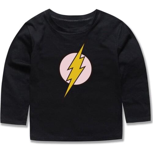Phoebe Cat Boys Flash T Shirt Childrens long sleeve 3D Casual T-Shirt Girls Tees Boys Top for 2-14Years Carton Boys Clothes