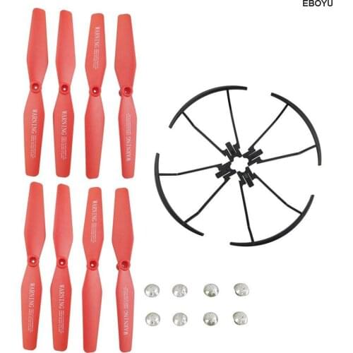 EBOYU 8pcs Propeller Caps+4pcs Propeller Guard Rings for VISUO XS809 XS809S XS809HC XS809HW XS809W RC Foldable Quadcopter Drone