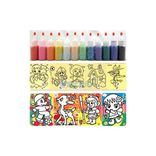 Hot-selling ! sand painting 24pcs with colored sand 12 bottle set