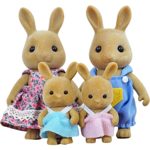 Simulation Forest Rabbit Koala Family Doll Dollhouse Figures Furniture DIY Playset PlayHouse Girl Plush Toys Xmas Gifts
