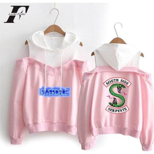 2018 Riverdale Hoodies Sweatshirt women Streetwear cottoong Sleeve Exclusive Kpop Fashion Off-shoulder Sweatshirt plus size