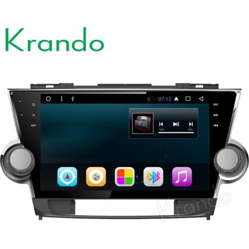Krando Android 8.1 10.1" car radio navigation gps for toyota highlander 2008-2014 audio entertainment multimedia system