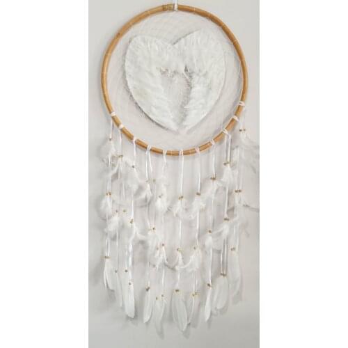Angel Wing, Feathered, Cream Color, Large Size, Dreamcatcher Wall Ornament