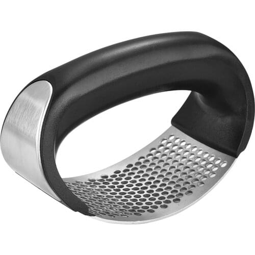 Kitchen Garlic Press Rocker Stainless Steel Garlic Crusher Tool Garlic Press Rocker Roller Slicer for Ginger Nuts