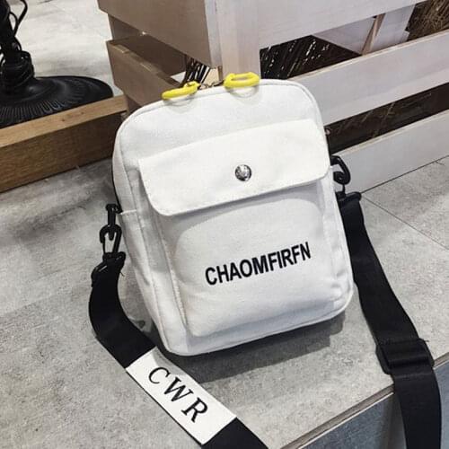 Hot Selling Solid Color Letter Canvas Handbag Women 2020 New Trendy Fashion Messenger Bag Retro Student Shoulder Bag