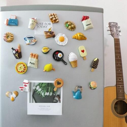 3D Fruit Food Shaped Refrigerator Magnets Kitchen Message Post Resin Fridge Magnet Magnetic Sticker Imanes Nevera