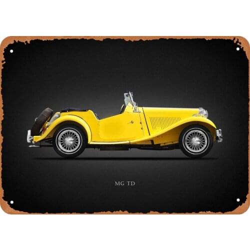 Metal Sign Performance Cars The MG TD Midget 8x12 Vintage Look Tin Sign