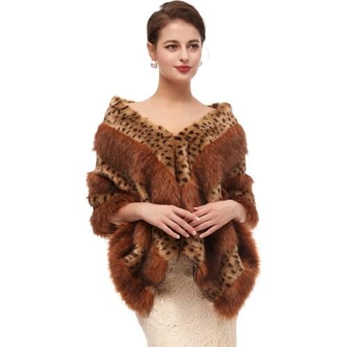2019 New Faux Fur Wrap Warm Large Shawl Winter Wedding Cover Up Stole Bridal Accessories Fashion Women Fur Shrug Jacket Handmade