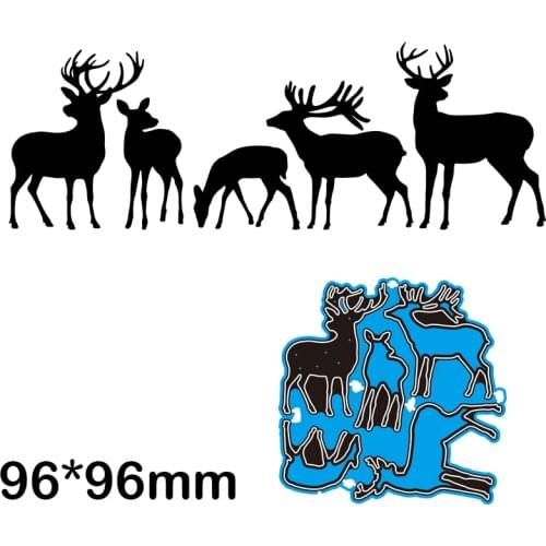 New Metal Cutting Dies Scrapbooking Elk DIY Album Paper Craft Embossing Stencil 96*96mm