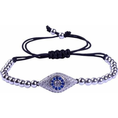 The New Style Evil Eye Bracelets For Women Jewelry Beads Charm Palm Of Fatima Braiding Macrame Bracelets Pulseras Mujer