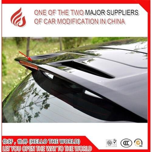 New desigh ABS black white or primer unpainted color carrear wing roof spoiler for fiesta hatchback 2006-2017