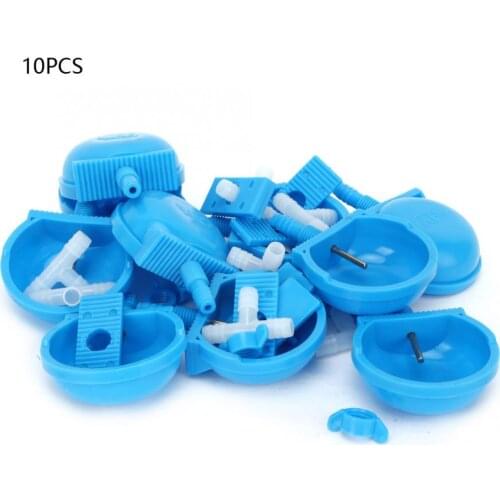10 Sets Rabbit Drinker Drinking Feeding Bowl Farm Cage Accessories Supplies for Rodent Animal Rabbit Automatic Nipple Water Bowl