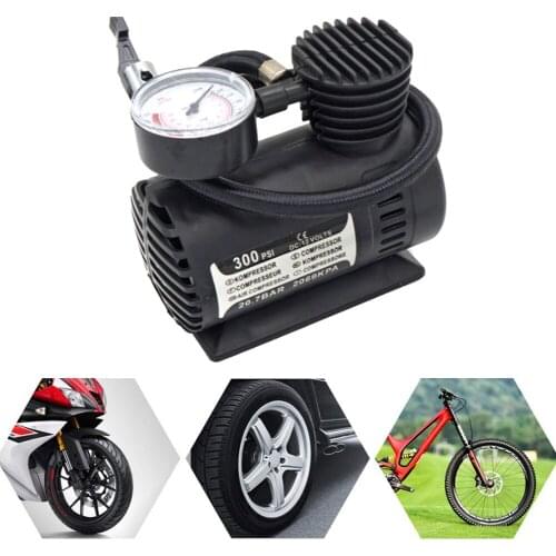 Portable 300 PSI Digital Tire Pump Auto Air Compressor Car Tire Inflator Car Pressure Gauge for Car Bicycle Ball Rubber Dinghy