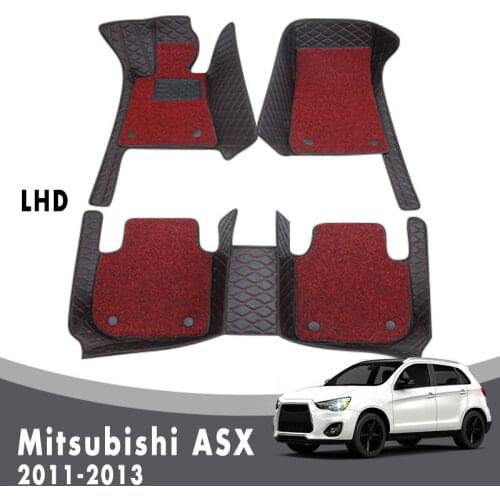 Luxury Double Layer Wire Loop Car Floor Mats Carpets For Mitsubishi ASX 2013 2012 2011 Custom Auto Styling Protector Covers Rugs