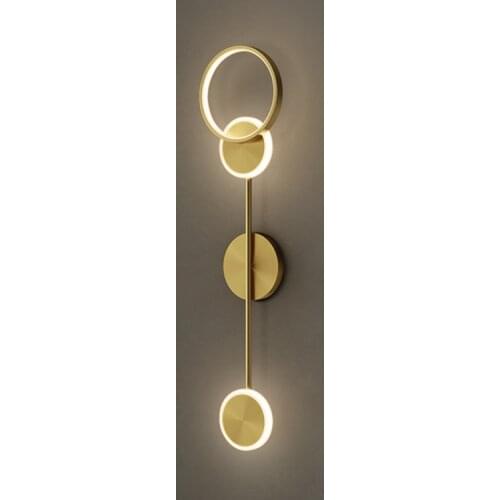 Modern Round Shaped Wall Lamp Living Room Light Luxury Bedroom Minimalist Background Creative Nordic Strip Led Bedside Lighting