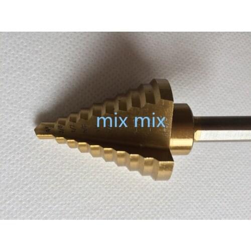 Ti Titanium Coated British Stepped Step Core Drill Bit 1/4"-1-3/8" 10 Hole Sizes Reamer Counterbore Works In wood Plastic Metal