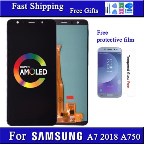 Super Amoled For Samsung Galaxy A7 2018 A750 SM-A750F LCD Display with Touch Screen Digitizer Assembly Replacement Part
