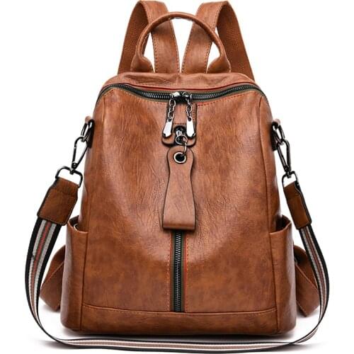 Large Capacity Girls Women Backpack Luxury Soft Leather Women Travel Backpack High Qualtiy Durable Leather Backpack Fashion