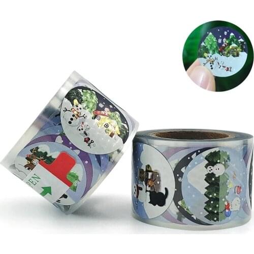 High quality Bronzing Merry Christmas Stickers Roll Colorful 250-Count Stickers Round Seals Stickers for Cards Gift Envelopes Bo