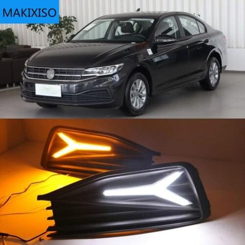 For Volkswagen Bora 2019 2020 12V Day Lights LED DRL LED Daytime Running Light replace Fog Lamp Cover