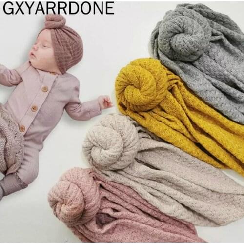 2020 Wholesale Solid Waffle Knit Baby Hat 0-5T High Elastic Snail Newborn Turban Hats Crochet Knitted Infant Winter Bebe Beanies