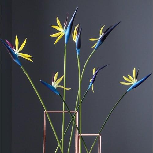 3pcs Nordic Style Artificial Flowers Beautiful Bird-of-Paradise Flower Home Display Fake Flowers Weddings Holiday Decors