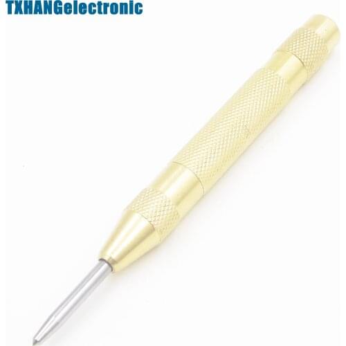 5" inch Brass Automatic Center Punch Spring Loaded Chrome Rivet Screw Mark Hole diy electronics