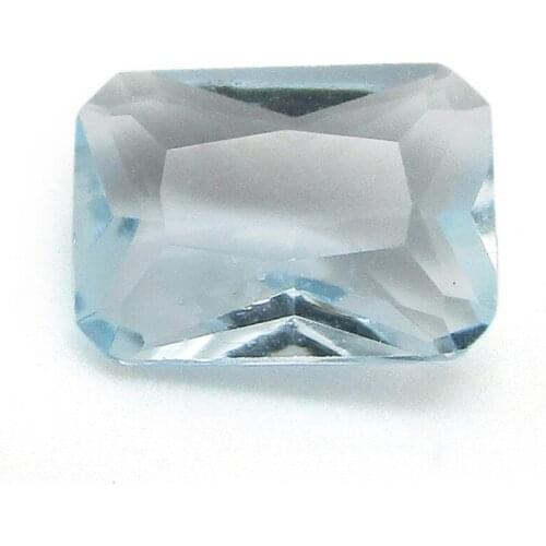 50pcs Wholesale 3x5mm 4x6mm Light Blue Loose Stone Synthetic Glass Diamond Octagon Cut For Jewelry Making