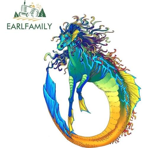 EARLFAMILY 13cm x 9.5cm for Hippocampus Mythology Car Stickers Creative Decals Car Accessories Skateboard Waterproof DIY Goods