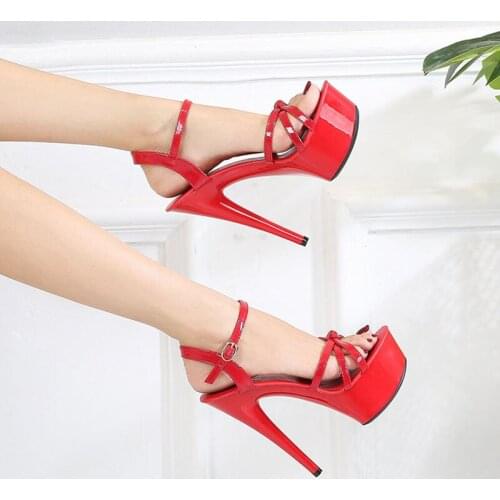 LEOPARD LAND Catwalk Artifact Model High Heels Fine with Sexy Black Platform Heels Ultra-High-Heel Sandals Womens Summer LFD