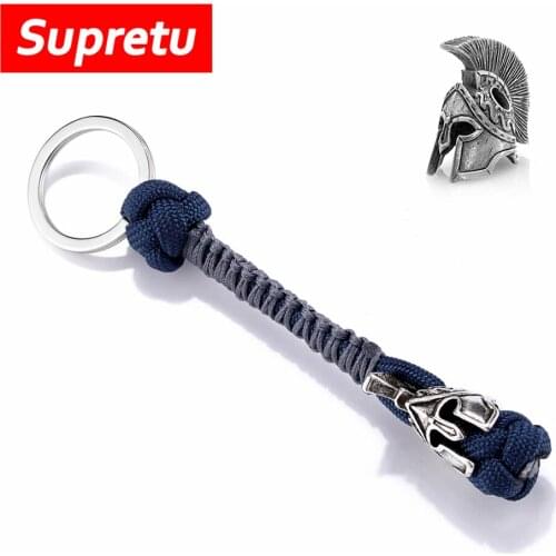 Supretu Handmade Vikings Lanyard Keychain Mens Woven Rope Knife Car Keyring Bag Decor Pendant Luxury Jewellery Gift DropShipping