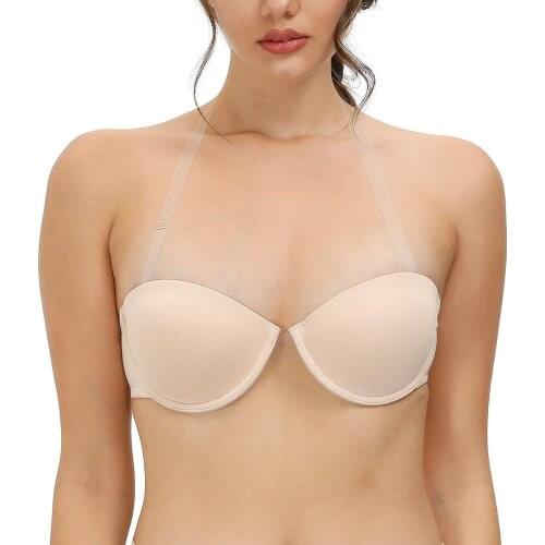 New Women Sexy Halter Bra 65 70 75 80 85 90 95 100 A B C D DD E Strapless Push Up Adjusted Anti-slip Dropshipping