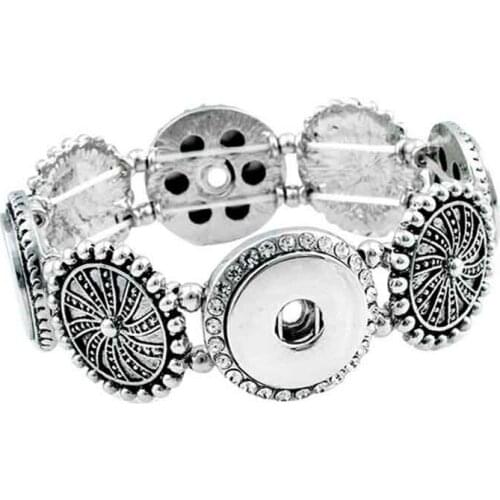 Elasticity 4 snaps Vintage 236 Paddy Engraving fit 18mm Snap Button Bracelet Bangle Interchangeable Charm Jewelry For Women gift