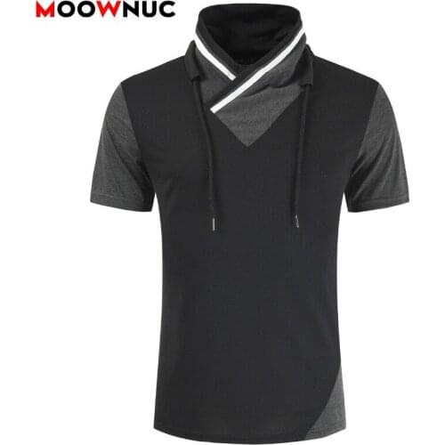 2020 New Summer Streetwear T-shirts Fit Short Sleeve Hip Hop Cotton Patchwork Trendy Cotton T-shirts MOOWNUC Brand Mens Clothes