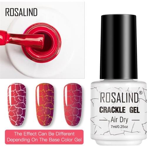 ROSALIND Crack Gel Nail Polish Extension Color Base of Nail Varnish Hybrid Manicure Set for UV Led Semi permanent Base Top Coat