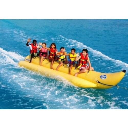 Hi Bouncia High Quality Popular Portable and PVC Tarpaulin Inflatable Banana Boat for Kids and Adult Play with 8 seats