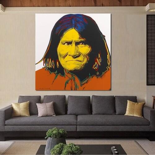 JQHYART Paintings For Living Room Wall Paintings On Canvas Andy Warhol Portrait Oil Painting Wall Pictures No Frame