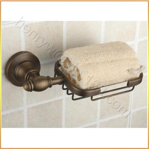 L15325 - Luxury Wall Mounted Bronze Color Brass Soap Basket