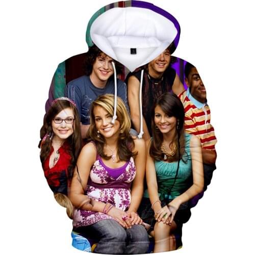 TV Zoey 101 3D Men Sweatshirt Hooded Zipper Jackets Long Sleeves Hip Hop Streetwear Cap 3D Men/women Autumn Winter Tracksuits