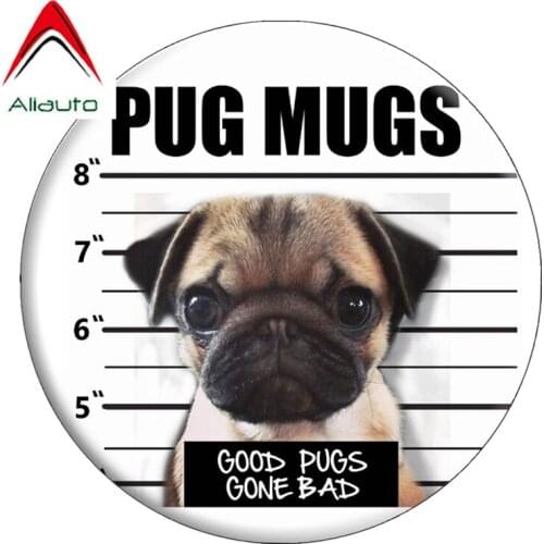 SZWL Funny Dog Pug Mugs Good Pugs Gone Bad Colorful Car Stickers Waterproof Decals PVC Motorcycle Accessories Sticker,14cm*14cm