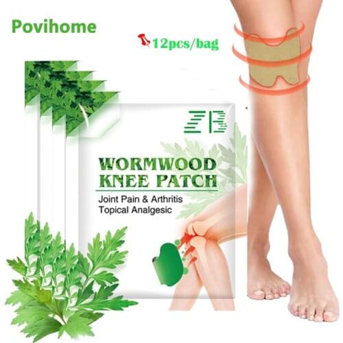 12pcs/bag New Knee Plaster Sticker Wormwood Extract Knee Joint Ache Pain Relieving Paster Knee Rheumatoid Arthritis Body Patch