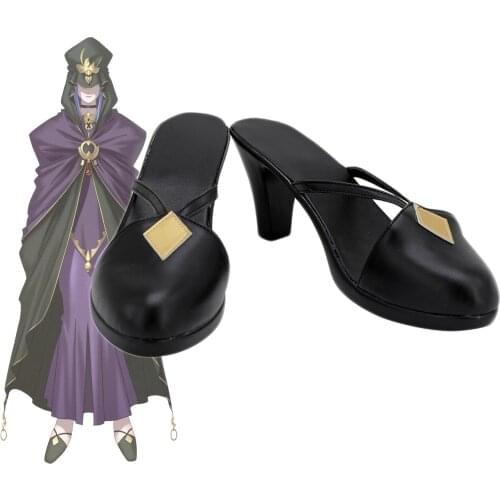 Fate Stay Night Servant Medea Cosplay Shoes Black Leather Sandals Custom Made Any Size