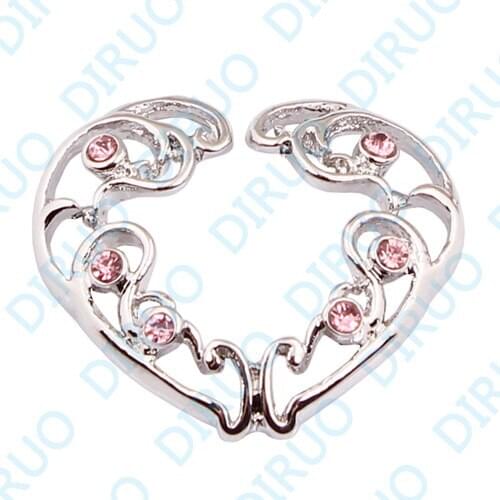 Wholesale Rhinestone Brass Non piercing clip on Nipple Ring Nipple Piercing Body Piercing Jewelry 6pcs/lot