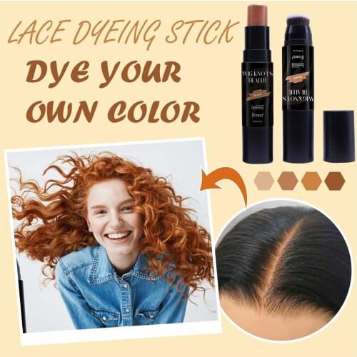 Portable Lace Dyeing Stick Easy To Color Lace Headgear Cover Up White Hair Dye Wax Hide Wig Knots Healer White Hair Cover